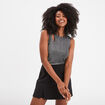 Débardeur cropped détail épaule Liberto gris argent femme