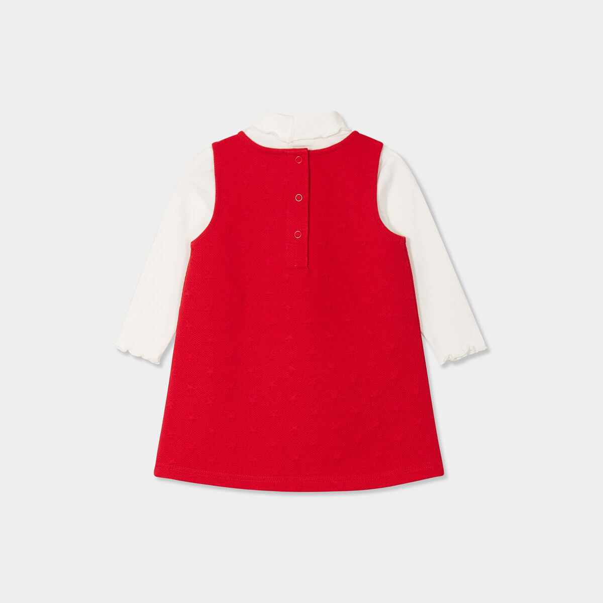 Ensemble 2 pi&egrave;ces robe et sous pull No&euml;l rouge b&eacute;b&eacute; fille
