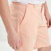 Short chino droit lin majoritaire rose clair homme