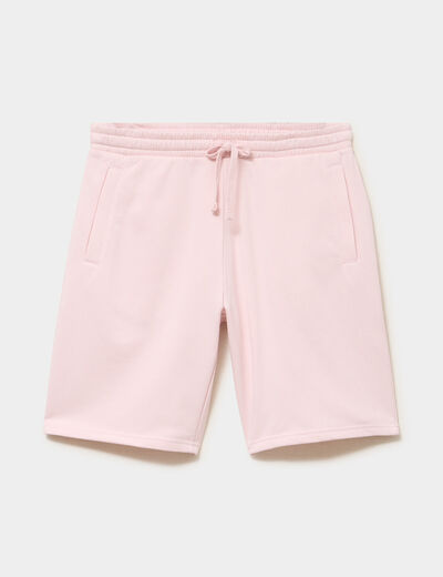 Short jogging molleton droit rose pastel homme