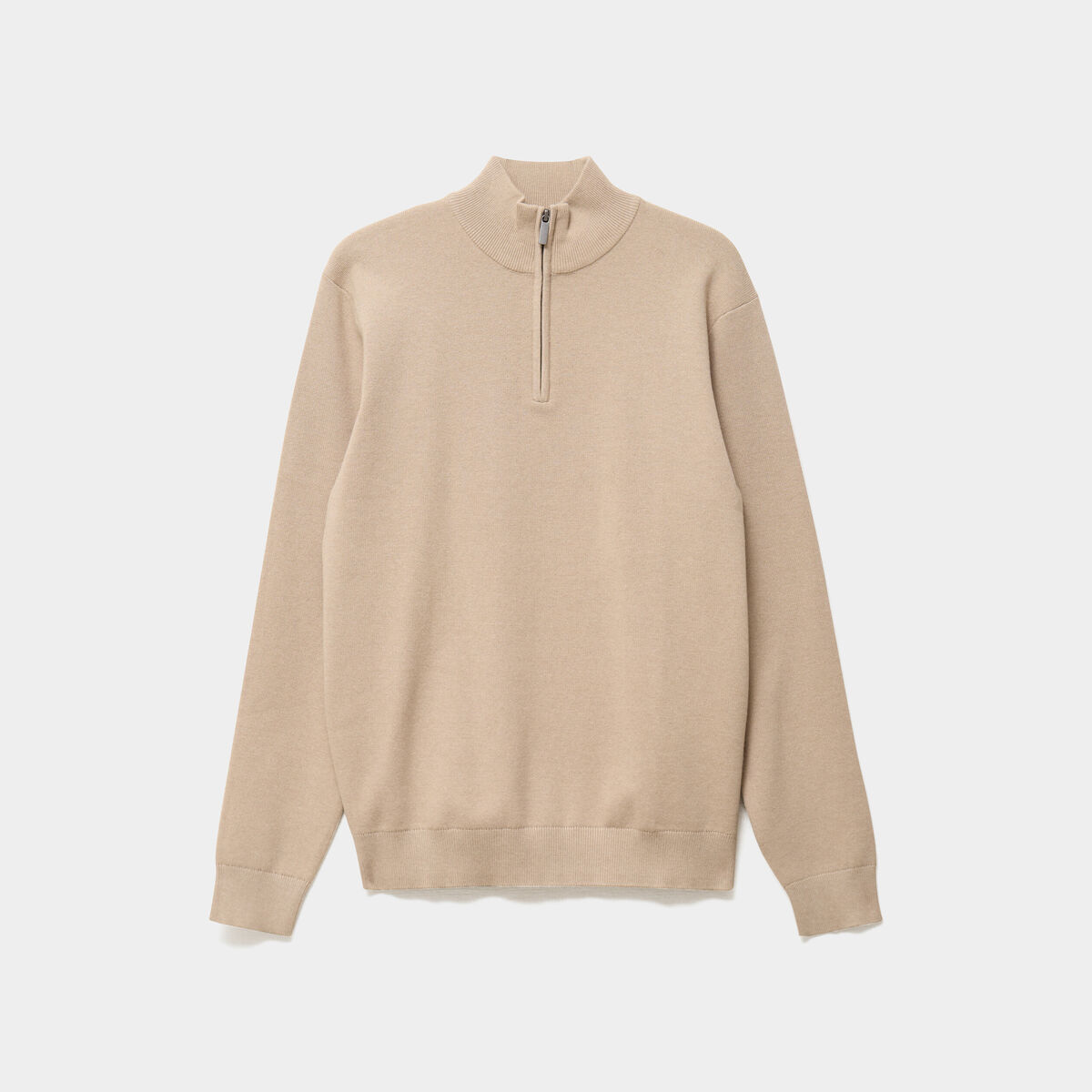 Pull camionneur manches longues beige homme