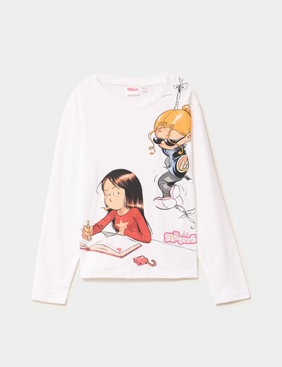 T-shirt manches longues Les Sisters blanc fille