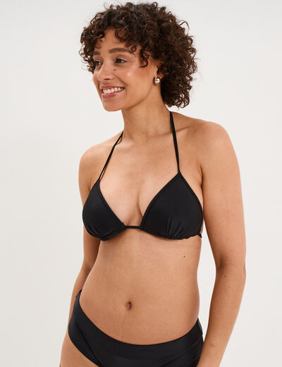 Haut de maillot de bain triangle coques noir femme