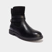 Boots fourr&eacute;es en cuir noir fille