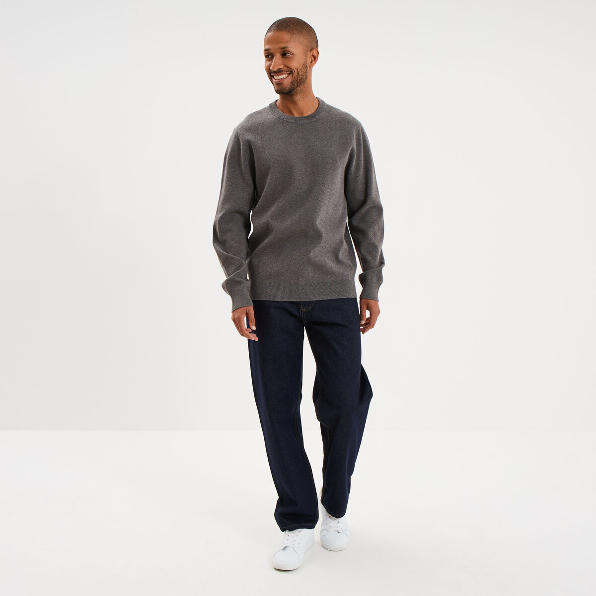 Jean relaxed 5 poches coton denim brut homme