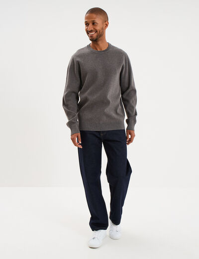 Jean relaxed 5 poches coton denim brut homme