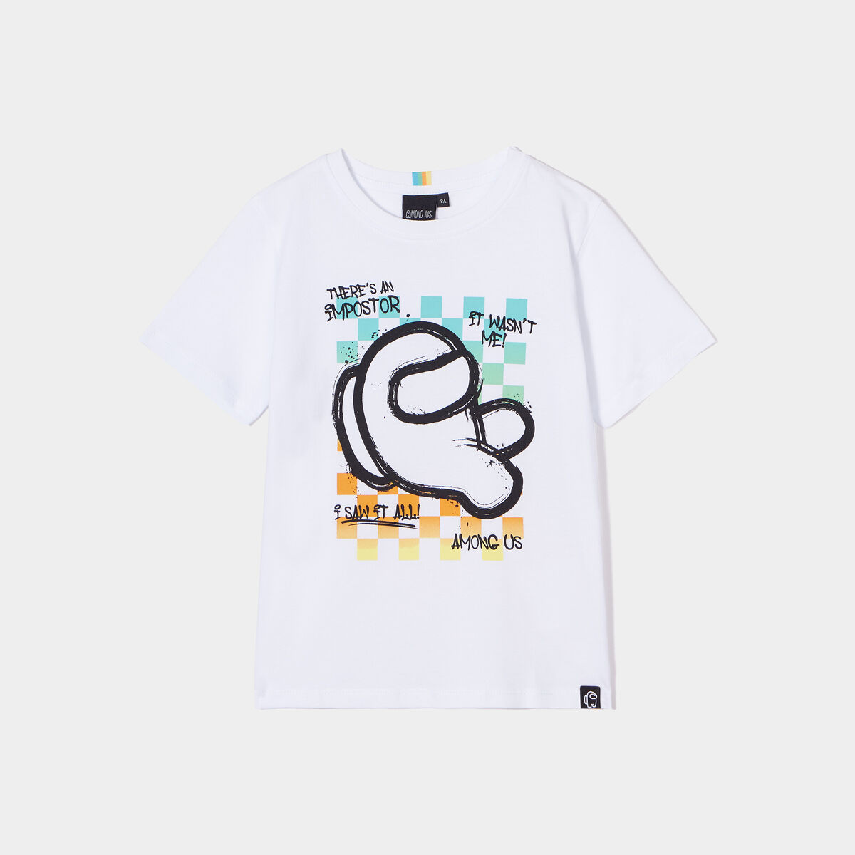 T-shirt manches courtes coton Among Us blanc garçon