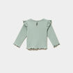 T-shirt c&ocirc;tel&eacute; volants aux &eacute;paules vert pastel b&eacute;b&eacute; fille