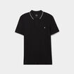 Polo manches courtes bords contrastés noir homme