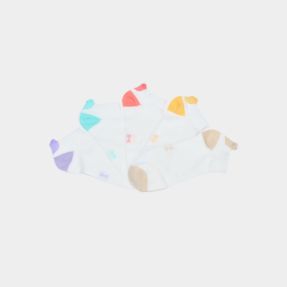 Lot 5 paires chaussettes invisibles blanc femme