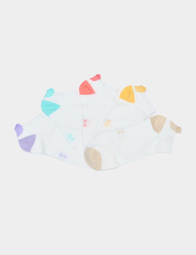 Lot 5 paires chaussettes invisibles blanc femme
