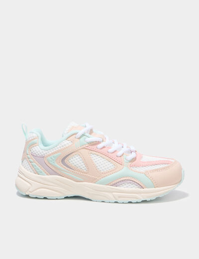Baskets running m&eacute;moire de forme confort sable fille