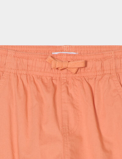 Short droit taille élastiquée à coulisse orange clair garçon