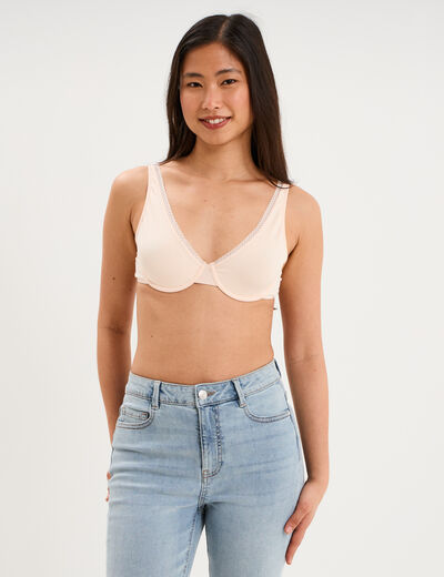 Soutien-gorge foulard coton majoritaire rose clair femme