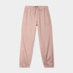 Pantalon droit battle taille élastiquée rose poudrée femme