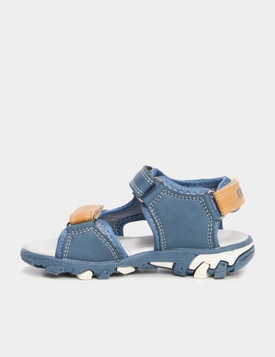 Sandales à scratchs bleu garçon