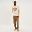 Sweat hoodie 1 poche ecru homme