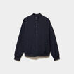 Blouson col teddy d&eacute;perlant bleu fonc&eacute; homme