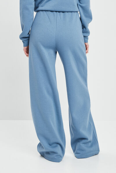 Pantalon jogging large bleu gris femme
