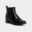 Bottines chelsea talons croco noir femme