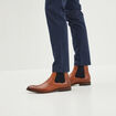 Bottines chelsea en cuir marron cognac homme