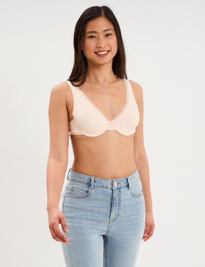 Soutien-gorge foulard coton majoritaire rose clair femme