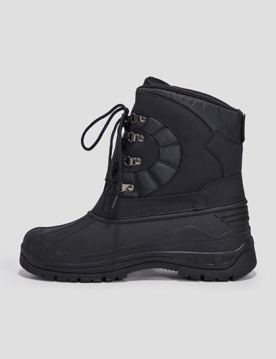 Bottes de neige à lacets noir homme