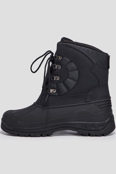 Bottes de neige à lacets noir homme