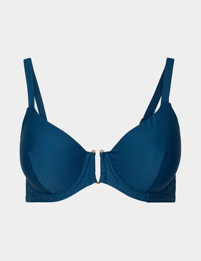 Haut de maillot de bain forme corbeille bleu canard femme grande taille