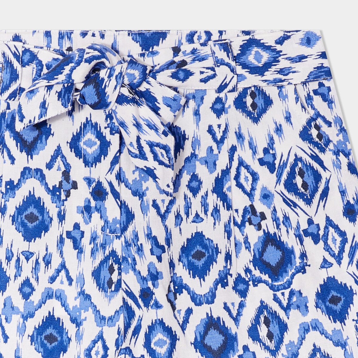 Short slouchy fluide ceinturé bleu fille