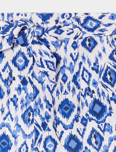 Short slouchy fluide ceinturé bleu fille