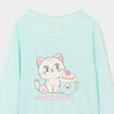Ensemble pyjama pantalon coton bleu turquoise fille