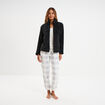 Veste effet polaire col montant noir femme