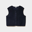 Veste sans manches effet polaire bleu marine femme