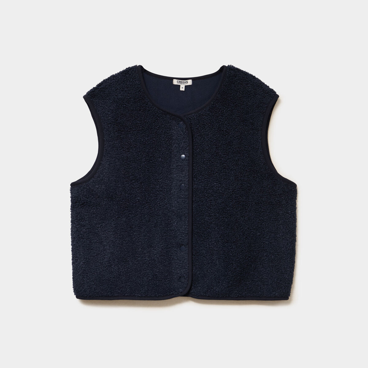 Veste sans manches effet polaire bleu marine femme