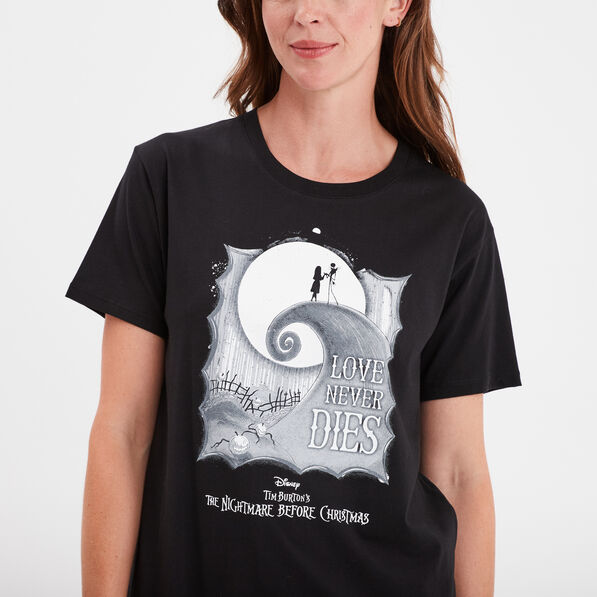 T-shirt coton Étrange Noël de Mr Jack noir femme