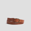 Ceinture perforée camel femme