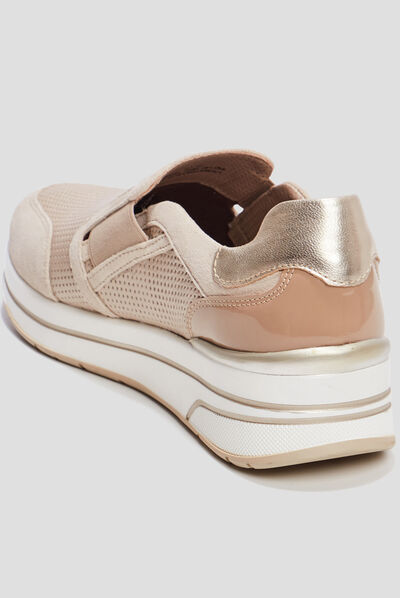 Loafers emboîtants en cuir pied large gris argent femme