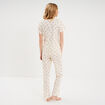 Ensemble pyjama t-shirt pantalon coton ecru femme