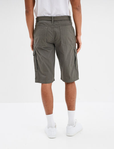 Bermuda cargo côtelé ceinturé Trappeur gris homme
