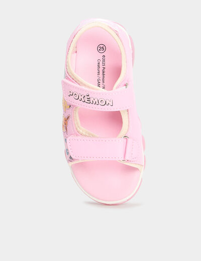Sandales semelles lumineuses Pokémon rose fille