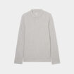 Polo manches longues en coton gris homme