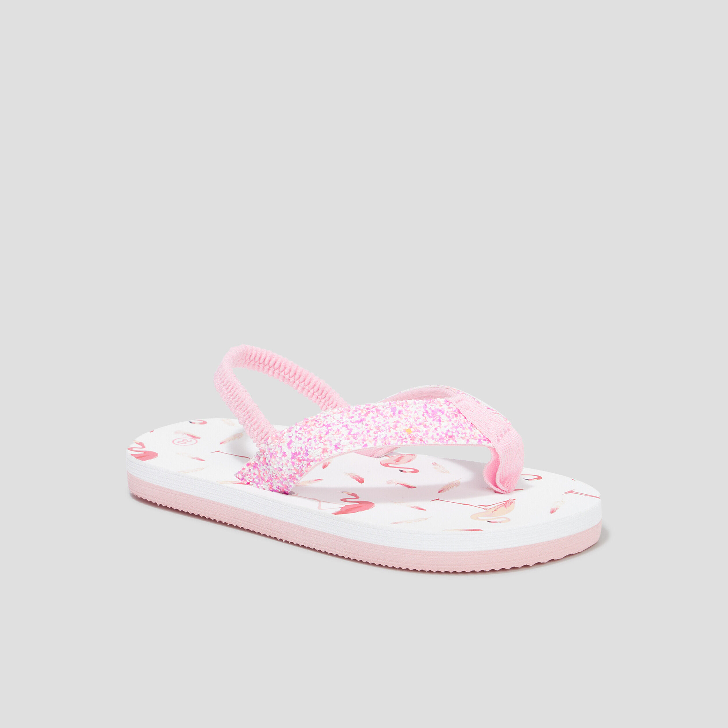 Tongs à brides élastiquée pétales rose fille WAMEA BEACH