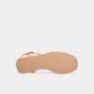 Sandales plates en cuir multicolore femme