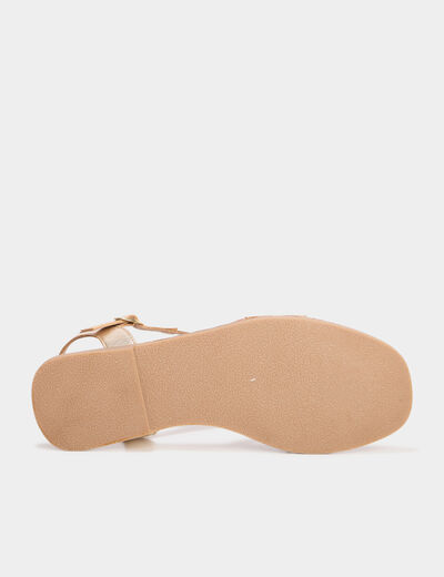 Sandales plates en cuir multicolore femme