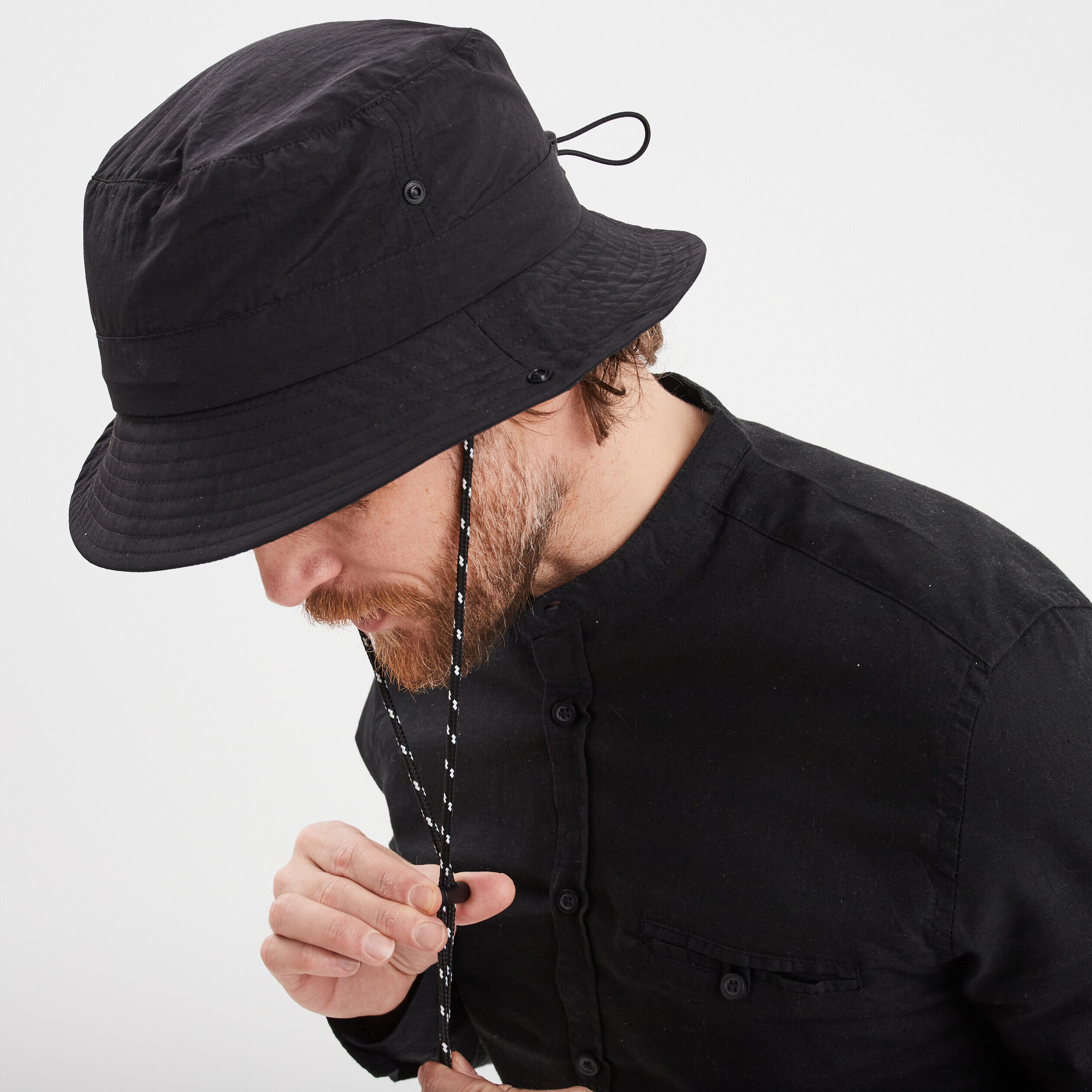 Chapeau de pêche avec cordon noir homme LH