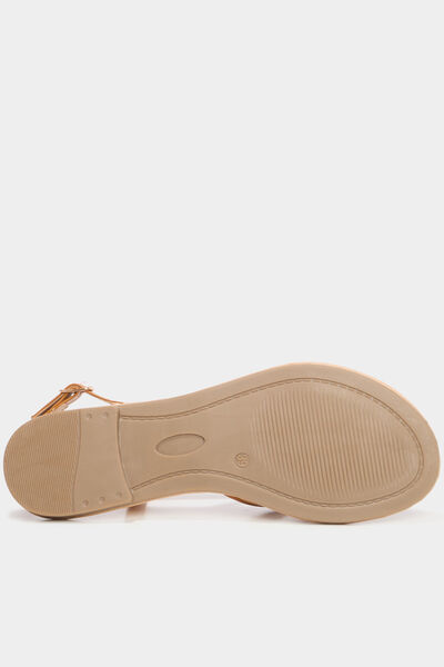 Sandales plates multibrides multicolore femme