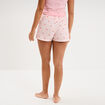 Bas de pyjama short coton ecru femme