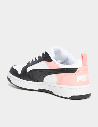 Tennis &agrave; lacets Puma Rebound V6 orange corail fille