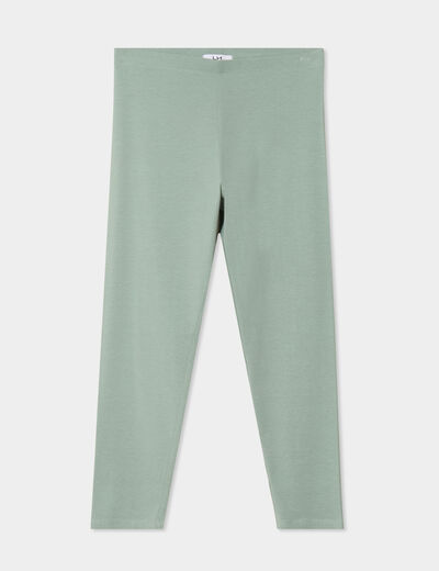 Legging 7/8ème taille élastiquée vert pastel femme
